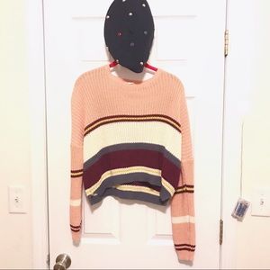 CLOVER + SCOUT Crop Top Crochet Sweater